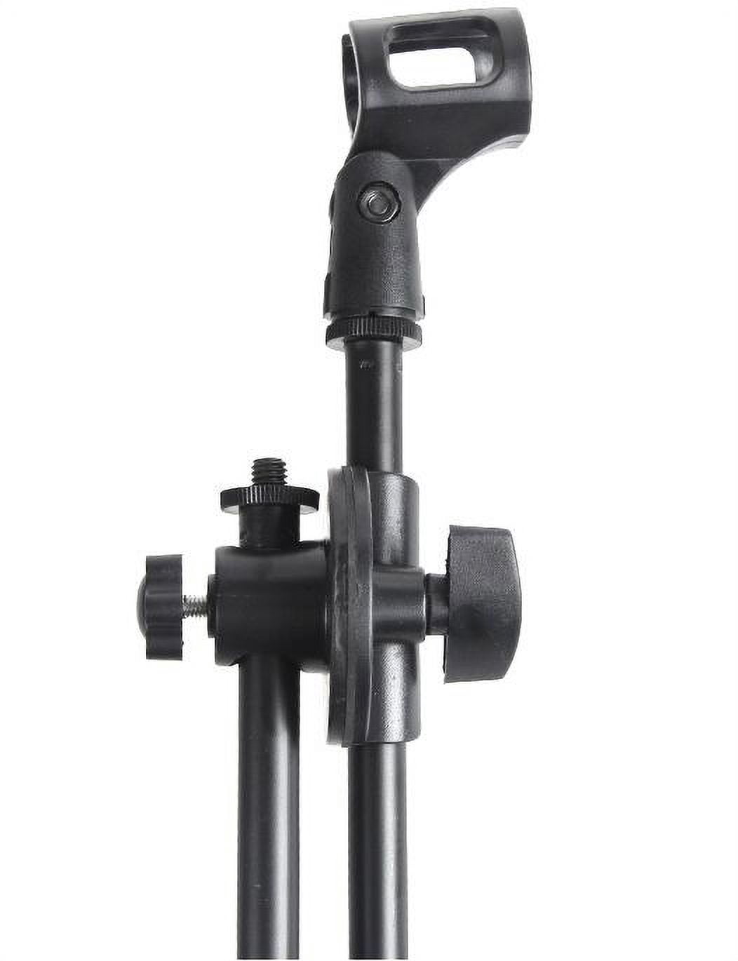 EQCOTWEA Microphone Stand Mic Foldable Double Clip Tripod 360 Rotating