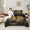 thumbnail image 4 of Feelyou 3D Wildlife Lion Bedding Comforter Set, Couple Anniversary Twin Comforter Sets, Teens Kids Boys Girl Reversible Bedding Set, Luxury Bedroom Decor, 2-Piece, 4 of 8