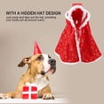 thumbnail image 5 of Capa con capucha para mascotas con sombrero, material cálido y cómodo de alta calidad, chal rojo con capucha para mascotas, el mejor regalo de Navidad y número (L), 5 of 5