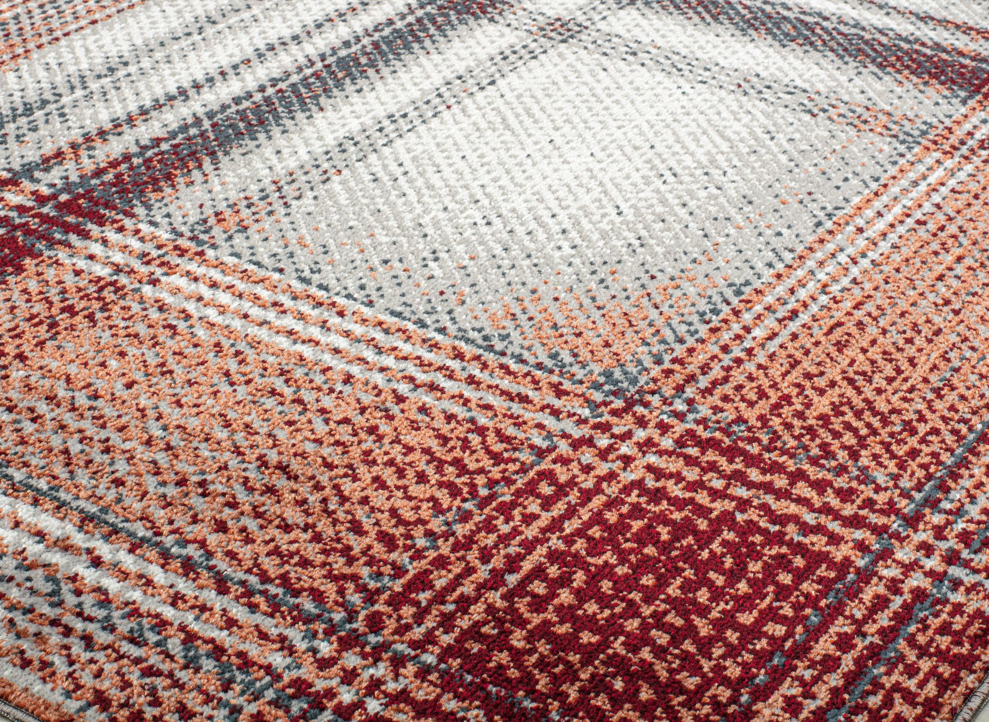 Rugs America Jaelyn JD50C Ruby Rapids Plaid Contemporary Red Area Rug, 5'3" x 7'0"