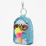 Claire's Glitter Polyurethane Shark Costume Bear Mini Backpack Keychain