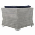 thumbnail image 6 of Modway Conway Sunbrella® Outdoor Patio Wicker Rattan Corner Chair in Light Gray Navy, 6 of 10