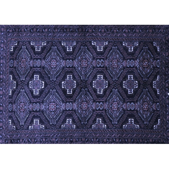 Ahgly Company Indoor Rectangle Persian Blue Traditional Area Rugs, 5' x 7'