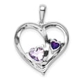thumbnail image 2 of Auriga Fine Jewelry Sterling Silver RH Plated Diamond Amethyst and Rose de France Pendant for Women, 2 of 6