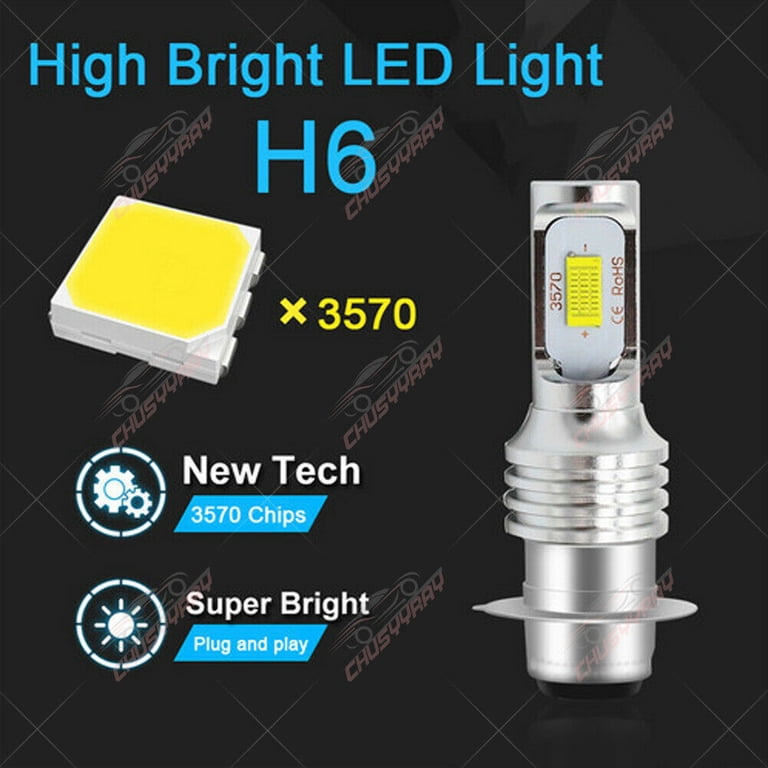 H6 LED Headlight Bulb 6000K White - Replacement For Kawasaki KFX400 & KFX450R ATV (2003-2014)