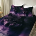 thumbnail image 2 of Purple Bedding Sheet Wolf Home Textiles High Quality Fitted Sheet with Pillowcase Bedclothes,Full(54"x75"), 2 of 5
