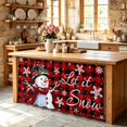 thumbnail image 6 of Red Plaid Christmas Cabinet Curtain 32"Wx55"L,Dustproof Pantry Door Curtain W/ Self Adhesive Tape,Snowflake Snowman Xmas Birds Berry Tall Storage Cover Privacy Drape for Bathroom Kitchen Laundry Room, 6 of 9