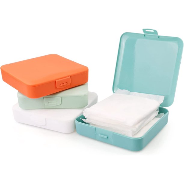 Tampon Storage Box, 4 Pieces Plastic Tampon Storage Bag Sanitary Pads