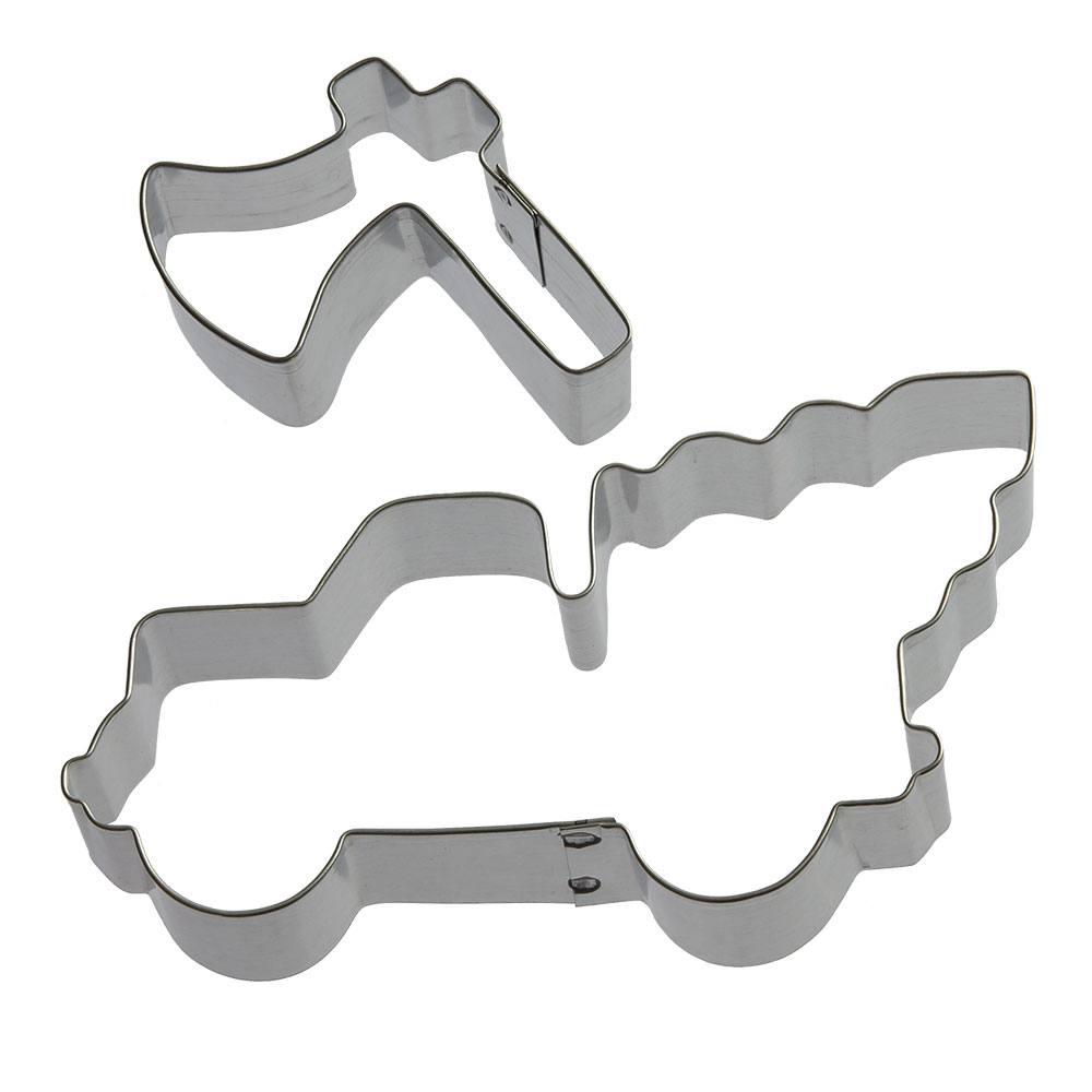 Mom, We Got A Tree! Cookie Cutter Set - 2 Pieces - 5 in Truck with Tree, 2.25 in Axe - Foose Cookie Cutters - US Tin Plated Steel HS0413 - image 2 of 7