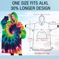 thumbnail image 4 of Oversized Wearable Blanket Hoodie,Colorful Tie Dye Pattern Sherpa Blanket Hoodie with Super Pockets,Super Warm Fuzzy Pullover for Women & Men, 4 of 6
