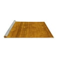 thumbnail image 2 of Ahgly Company Machine Washable Indoor Round Abstract Yellow Contemporary Area Rugs, 6' Round, 2 of 4