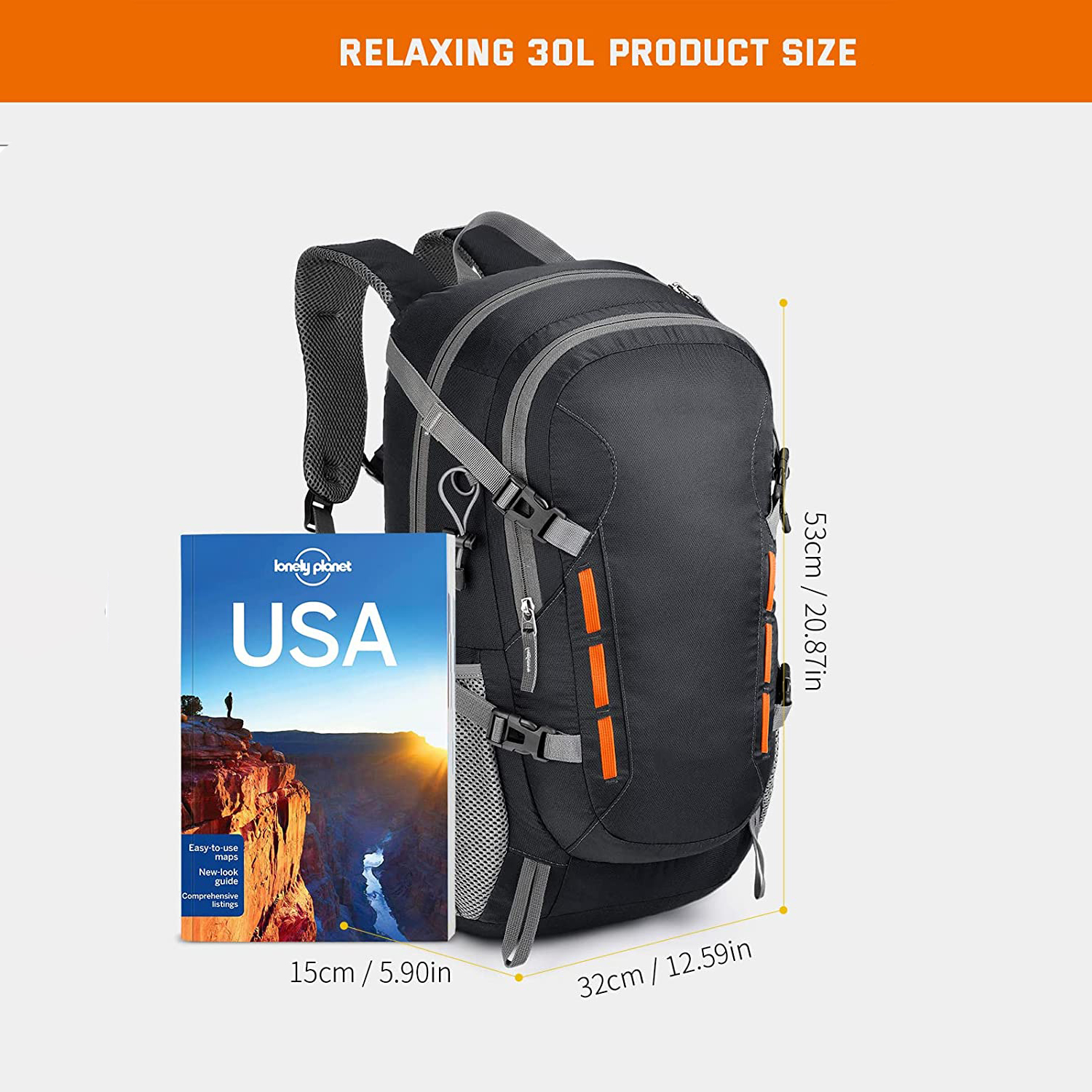 Foldable Backpack 30L,Lightweight Backpacks Waterproof Hiking Backpack Packable Backpack for Women Men Outdoor Hiking(Navy blue) - image 2 of 7