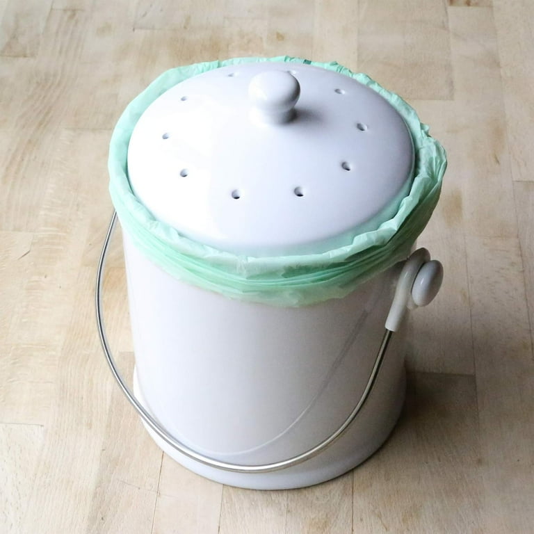 新品未使用DEPT COMPOST BIN SMALL／NATURAL Natural Home 1.8-Gallon Ceramic Compost Bin with Charcoal Filter