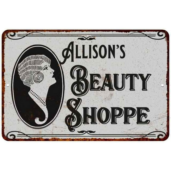 Allison's Beauty Shoppe Chic Sign Vintage Decor 8x12 Metal Sign 108120021231