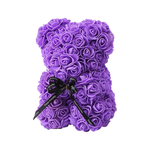Caja de regalo con rosas para el día de San Valentín, adorable decoración romántica para bodas, rosas para mujeres, esposas y mamás , púrpura
