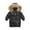 Multicolor, variant on Hpgjzj Hooded Puffer Jackets for Boys and Girls Long Coat Winter Windproof Full Zipper Button Jacket Outerwear with Fashion Collar