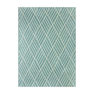 Better Homes & Gardens 6' x 9' Turquoise Diamond Outdoor Rug
