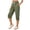 Army Green, variant on MLQIDK Pedal Pushers for Women Dressy Casual Lounge Pants Elastic Waist Knee Length Capris Trendy Summer Crop Capri Pants with Pockets Black 2XL