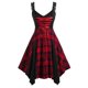 thumbnail image 1 of Vestido de Pañuelo de Cuadros con Cordones en Talla Extra Rosegal Vestidos casuales de talla grande, 1 of 5