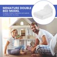 thumbnail image 2 of Shisuyan Maison de Poupée Lit Double Miniature Lit Double Mini Mobilier de Chambre Maison de Poupée Lit Miniature, 2 of 8