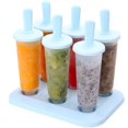 thumbnail image 3 of 3 Ensembles Réutilisables Moules à Glace Pop Machine à Glace avec Entonnoir et Brosse, 3 Couleurs, 3 of 6