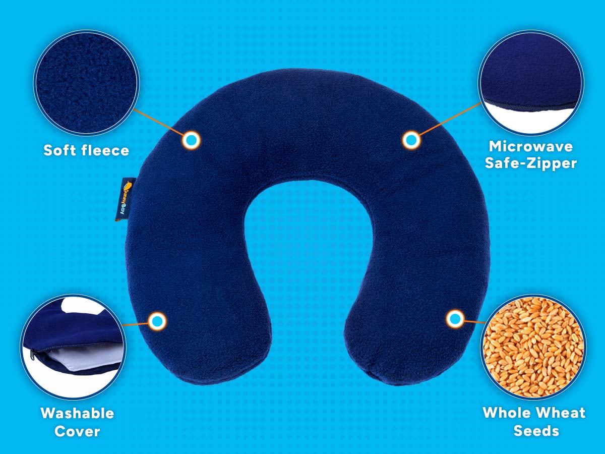 Sunny Bay Microwave Heating Pad, Microwavable Heated Neck Pillow for Moist Hot or Cold Therapy, Heated Neck and Shoulder Wrap with Wheat Filling and Washable Cover, FSA HSA Approved, Leopard