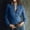 *Blue, variant on ClodeEU Women's Faux Suede Fabric Notched Lapel Chest Button Up Long Sleeve Shirt Purple,Womens Plus XXL