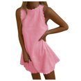thumbnail image 1 of Vestido mini informal sin mangas de verano para mujer: vestido holgado con estampado floral para vacaciones en la playa, 1 of 6