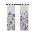 thumbnail image 7 of Watercolor Flowers Blackout Curtains for Bedroom, Spring Floral Lavender Hydrangea Botanical Thermal Insulated Kitchen Drapes with Grommets, Light Blocking Window Treatment, 2 Panels 42" x 84", 7 of 7