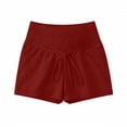 thumbnail image 6 of BRGZLK Women's Maternity Shorts Summer Casual High Waist Shirred Adjustable Drawstring Stretchy Breathable Pants for Pregnant Red XXL, 6 of 8