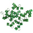 thumbnail image 2 of KLKCMS 50 Pcs Beads Adjustable Braid Hair Clips Rings Cuff Tubes Jewelry For Hair Bun Green, 2 of 9