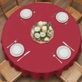 thumbnail image 2 of Red Round Tablecloth 60 inches Solid Color Waterproof Oil-Proof Table Cloth Round Table Cover for Holiday Party Picnic Dinner Decor Indoor and Outdoor Use, 2 of 9