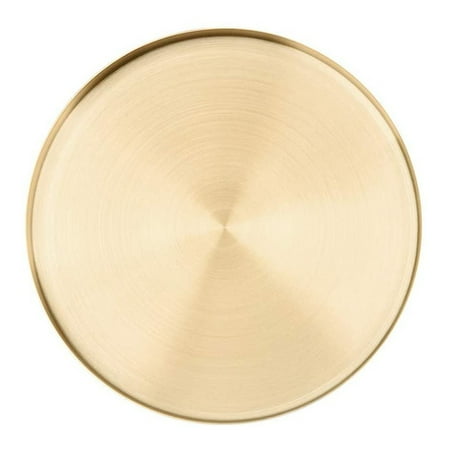 

jbyrvq Golden Stainless Steel Round Straight Side Tray Storage Jewelry Tray