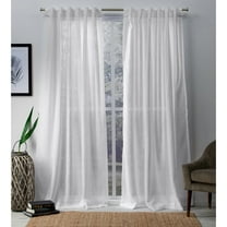 Exclusive Home Bella Sheer Hidden Tab Top Curtain Panel Pair, 54"x84", Winter White