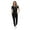Black, variant on Women’s Ultra-Soft Luxe Stretch Jogger Scrub Set V-Neck Top & Jogger Pants with Pockets - Regular & Petite Size (Black, X-Small)