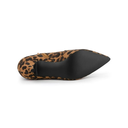 leopard kitten heel ankle boots