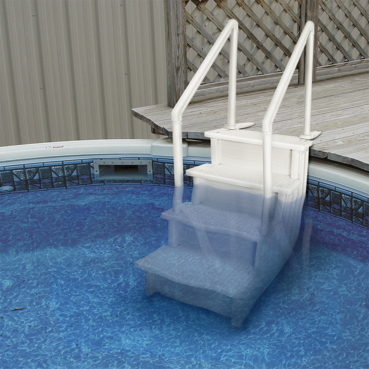 above ground outside pool steps