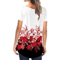 thumbnail image 3 of Camiseta de mujer con estampado floral, manga corta, cuello redondo, blusa plisada, tipo 1, L AweSitey AP002482-02, 3 of 4