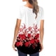 thumbnail image 3 of Camiseta de mujer con estampado floral, manga corta, cuello redondo, blusa plisada, tipo 1, XL Jumpingount AP002482-03, 3 of 4