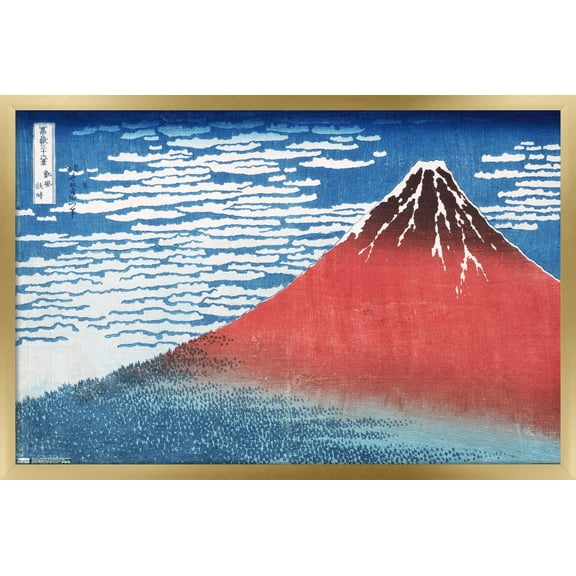 Fine Wind, Clear Morning by Katsushika Hokusai Wall Poster, 22.375" x 34", Framed