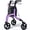 Purple, variant on HOMLAND 3-Wheel Folding Walkers for Seniors, Lightweight Three Wheel Walker with Cane and Cup Holder, Height Adjustable Narrow Space Mobility Aid - Purple