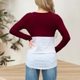 thumbnail image 7 of Ohufall Long Sleeve Maternity Tops for Women Fashion Colorblock Stripe Printed Crew Neck Nursing Shirts Women's Casual Pregnancy Clothes for Breastfeeding, 7 of 7