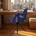 thumbnail image 3 of Xoenoiee Galaxy Dragonfly Print Velvet Curved Back Dining Room Chair Covers with Arms Stretch Swivel Bar Stool Chair Slipcover, Removable Vanity Kitchen Office Desk Armchair Protector Covers, 3 of 7