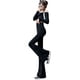 thumbnail image 1 of Pantalones largos elegantes de talle alto, holgados, con parte inferior acampanada, para mujer, pantalones acampanados de tiburón negro, 1 of 5