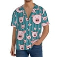 thumbnail image 1 of Fotbe Funny Pig Faces Camisa Estampada de Manga Corta para Hombre, Casual de Verano, Estilo Playero, Sin Arrugas-Large, 1 of 5