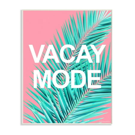 - The Stupell Home Decor Collection Vacay Mode Neon Palm Leaf Wall Plaque Art