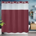 thumbnail image 6 of No Hook Red Solid Color Shower Curtain with Snap in Liner Set, Aesthetics Contemporary Luxury Waterproof Fabric Bathroom Curtains with See Through Top Window, Hotel Style Standard 72 x 72 Inch, 6 of 9