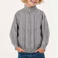 thumbnail image 2 of WXFAZCVU Boys Full Zip Long Sleeve Cardigan Knit Casual Cardigan Sweater Top Trendy Clothes Size 5-6 Years, 2 of 4