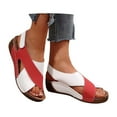 thumbnail image 3 of WILLBEST Sandalias De Mujer Para Playa, Sandalias De Cuña Con Punta Abierta De Cuero A La Moda De Verano Para Mujer, Cómodas, Transpirables Y Sin Cordones, 3 of 9