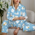 thumbnail image 6 of Pajama Sets for Women 2 Pcs, Cute Popcorn Button Down Long Sleeve Sleepwear Lounge PJ Sets, 6 of 6